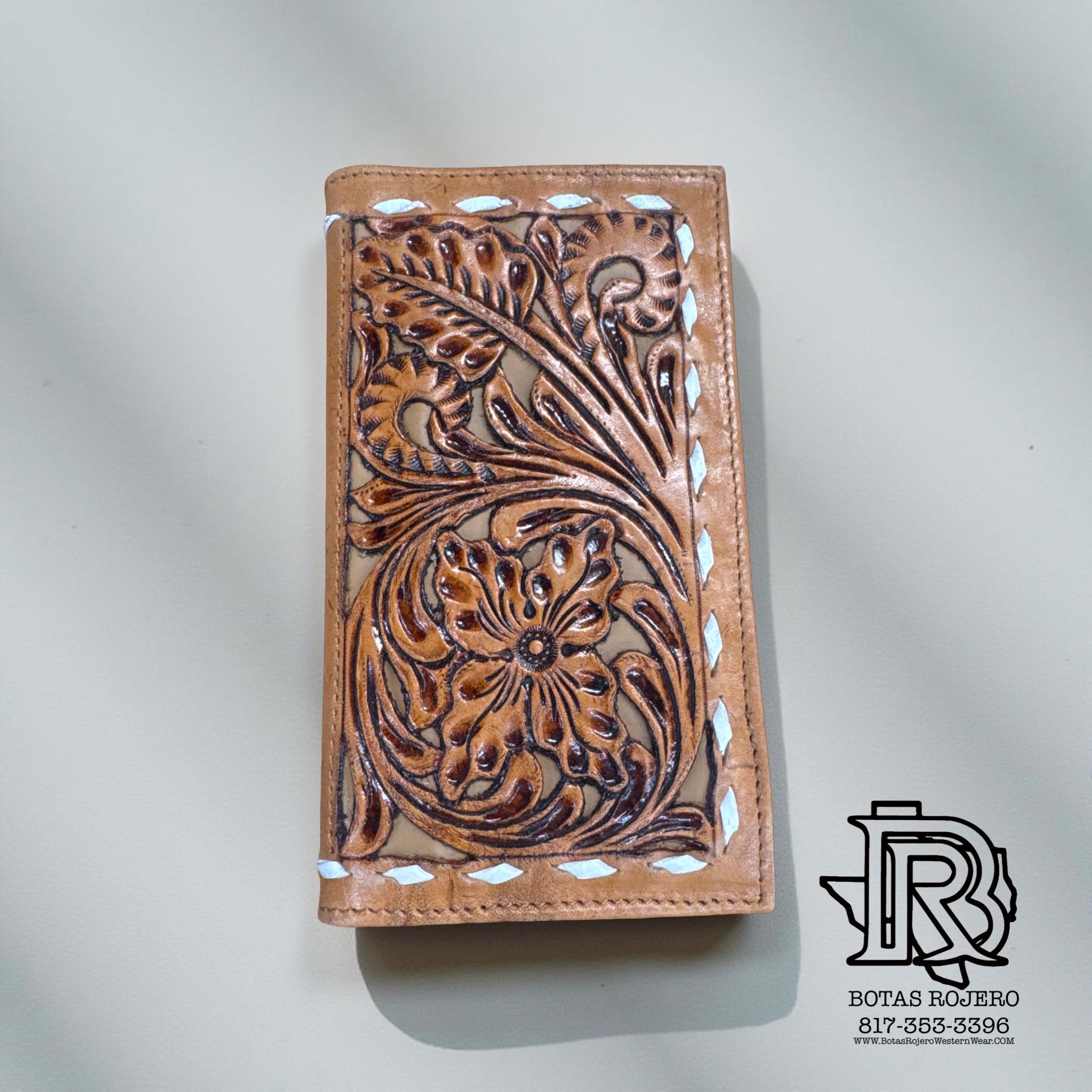 “ ISAI  “ | IRON SPUR ™️ MEN BI FOLD WESTERN TOOLED LEATHER WALLET