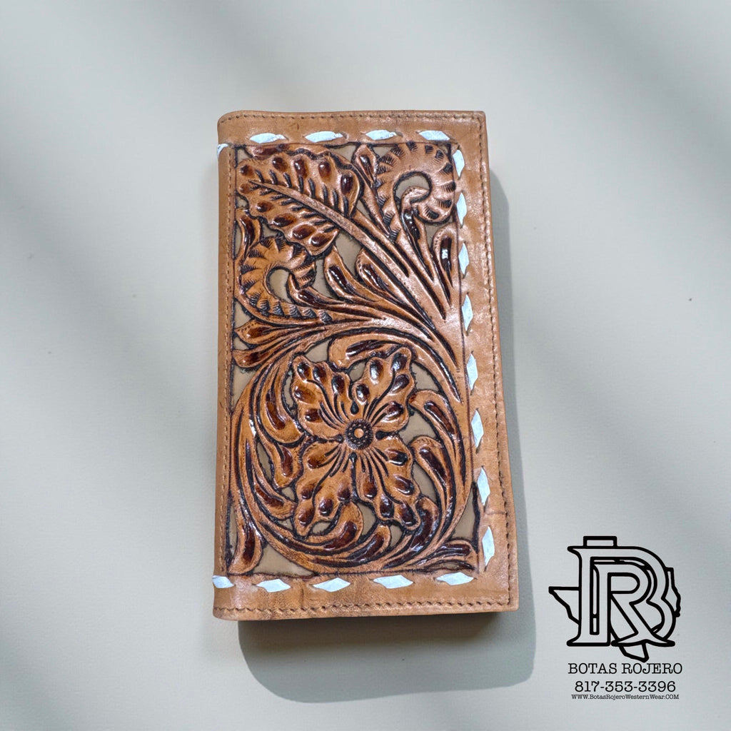 “ ISAI  “ | IRON SPUR ™️ MEN BI FOLD WESTERN TOOLED LEATHER WALLET