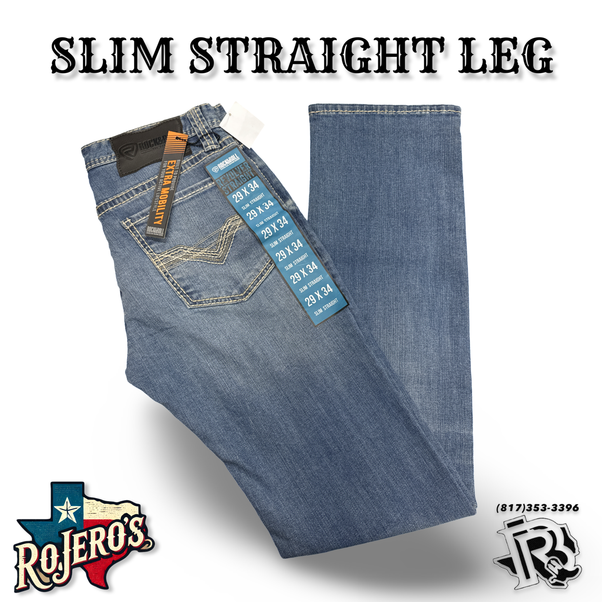 Mens Rock & Roll Ladder stitch revolver Medium Vintage Jeans | BM1RD02490 BLUE LABEL