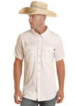 MENS ROCK & ROLL WHITE TEK SHORT SLEEVE SOLID RIPSTOP SNAP  | BMN3S02400