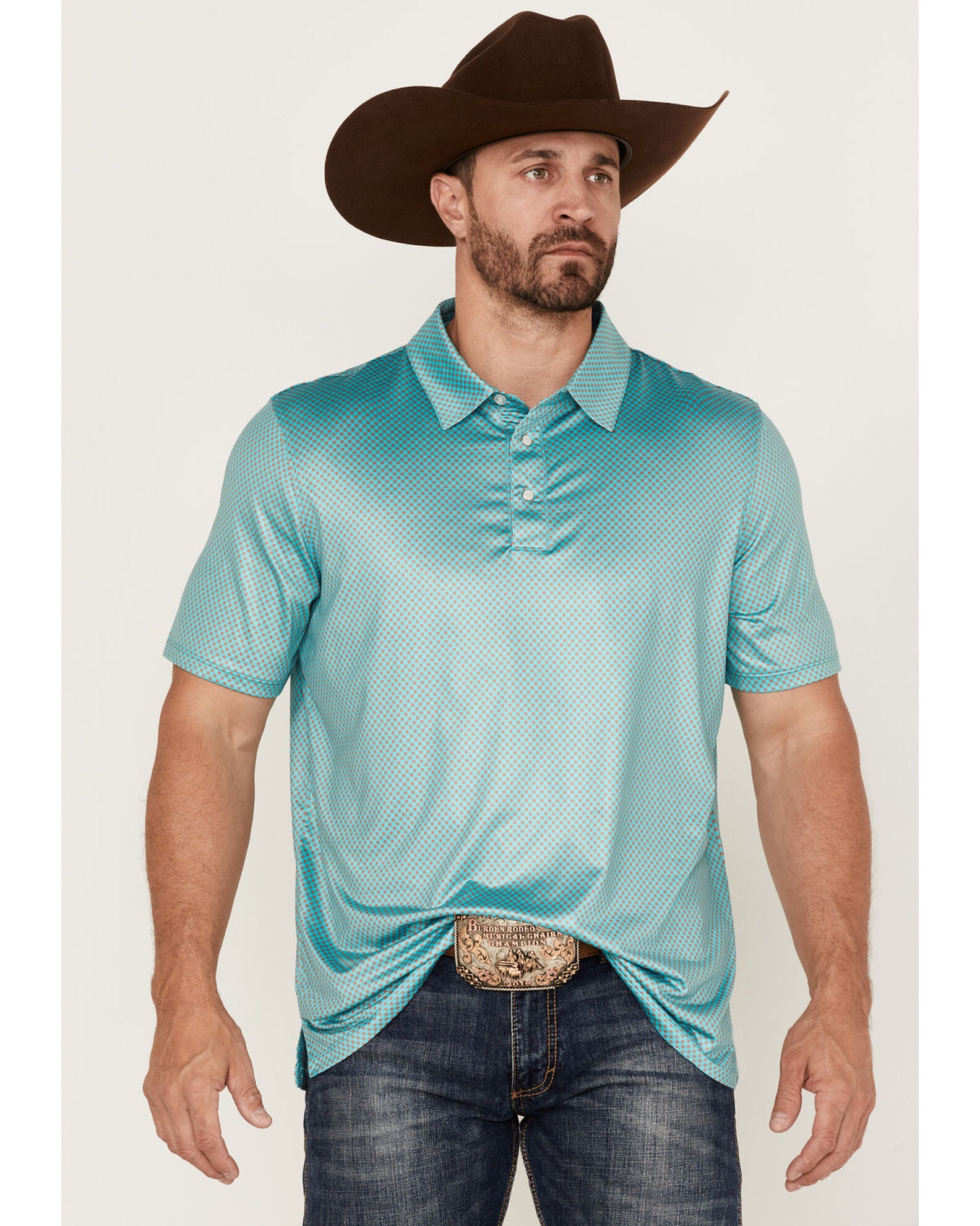 “ Colton “ |  SHORT SLEEVE PRINTED POLO TEAL