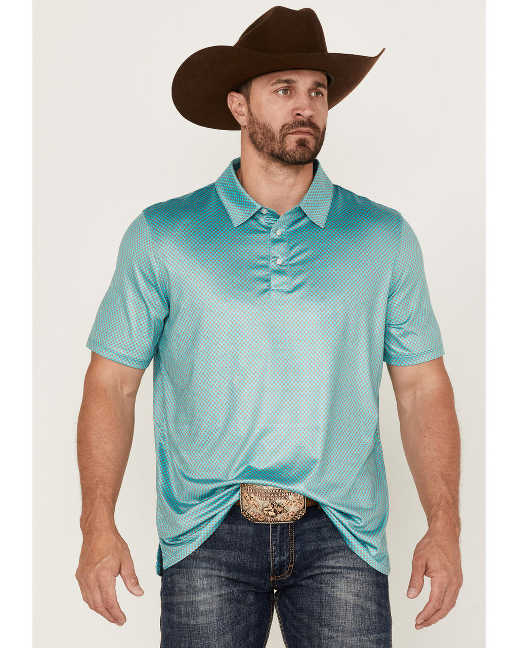 “ Colton “ |  SHORT SLEEVE PRINTED POLO TEAL