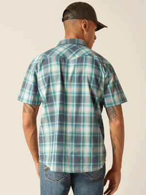 Mens Ariat Harrington retro egret short sleeve shirt | 10048499