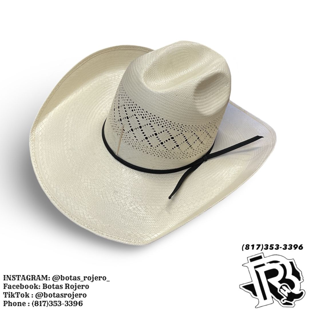 “ DOUBLE DIAMOND “ | COWBOY WESTERN STRAW HAT IVORY RODEO KING 4 1/4” brim