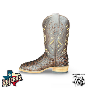 ‘’CHARLIE ’’ MENS BROWN  PYTHON PRINTED BOOTS