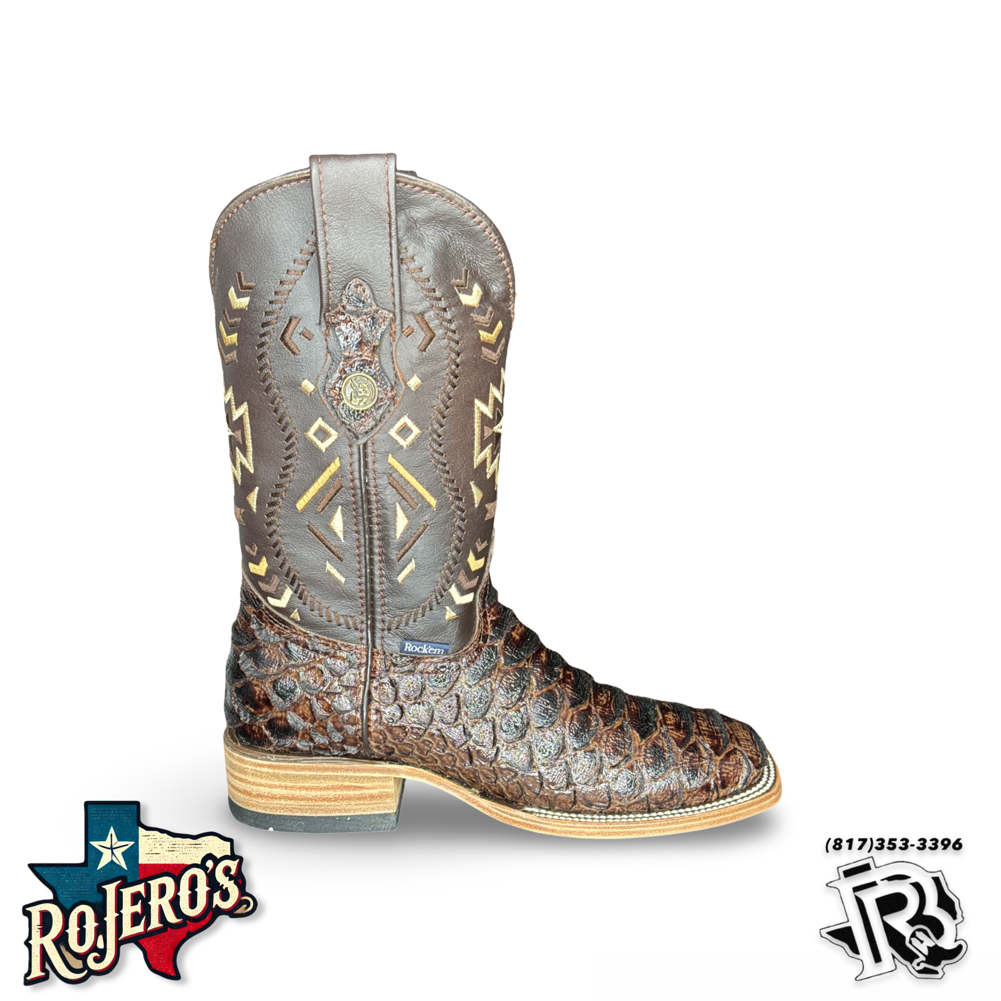 ‘’CHARLIE ’’ MENS BROWN  PYTHON PRINTED BOOTS