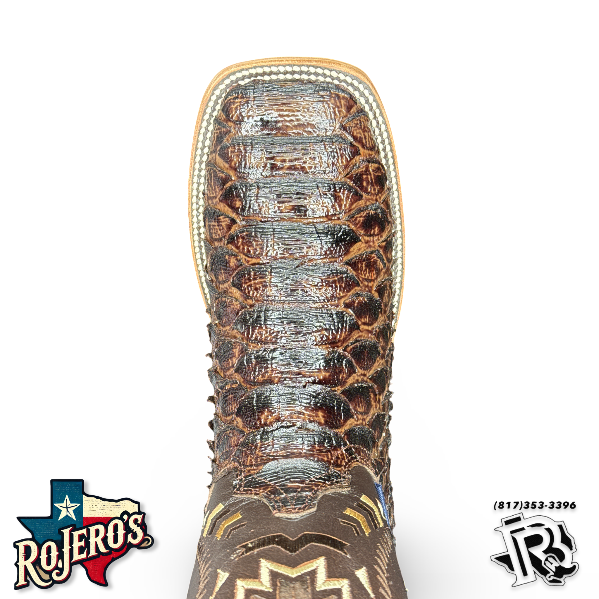 ‘’CHARLIE ’’ MENS BROWN  PYTHON PRINTED BOOTS