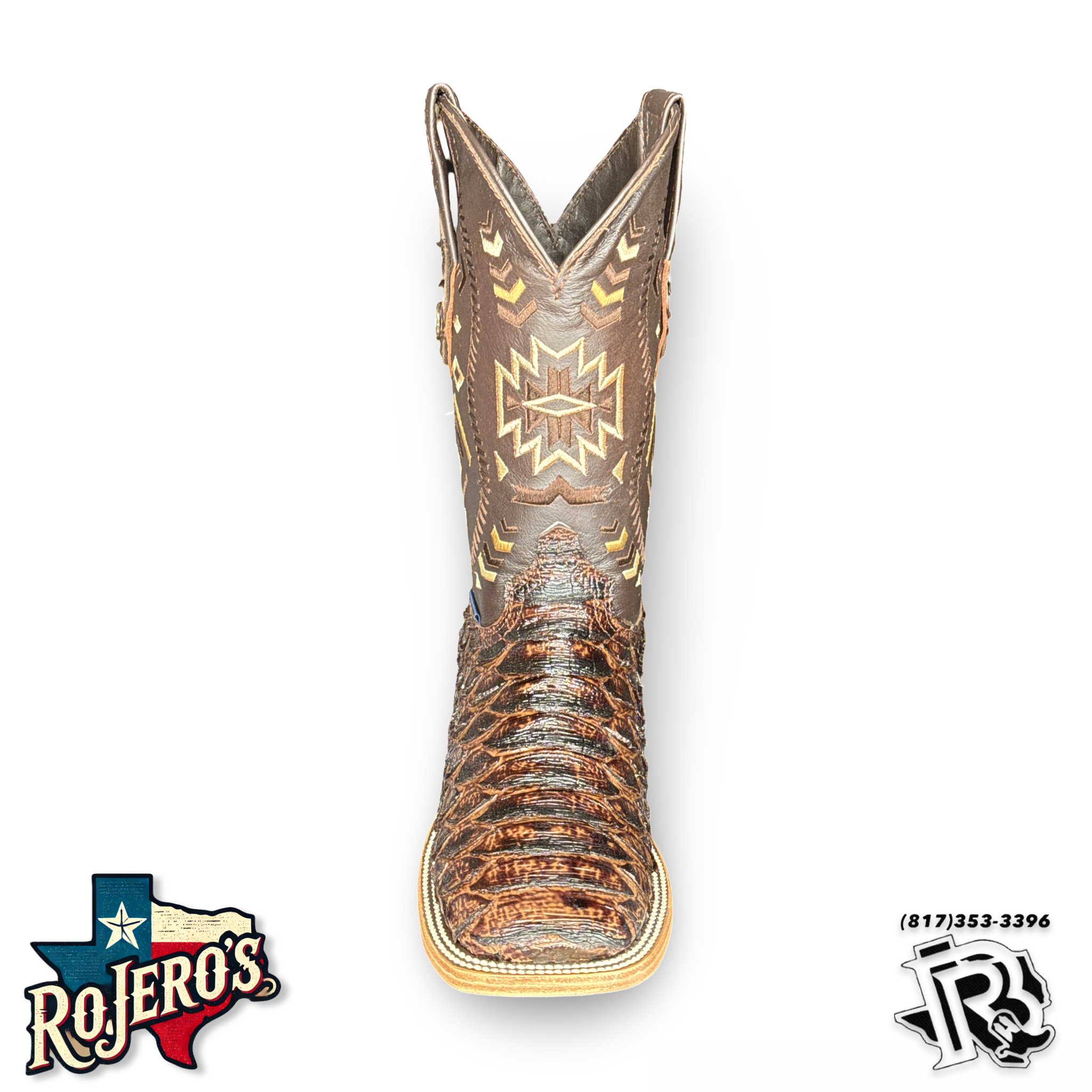 ‘’CHARLIE ’’ MENS BROWN  PYTHON PRINTED BOOTS