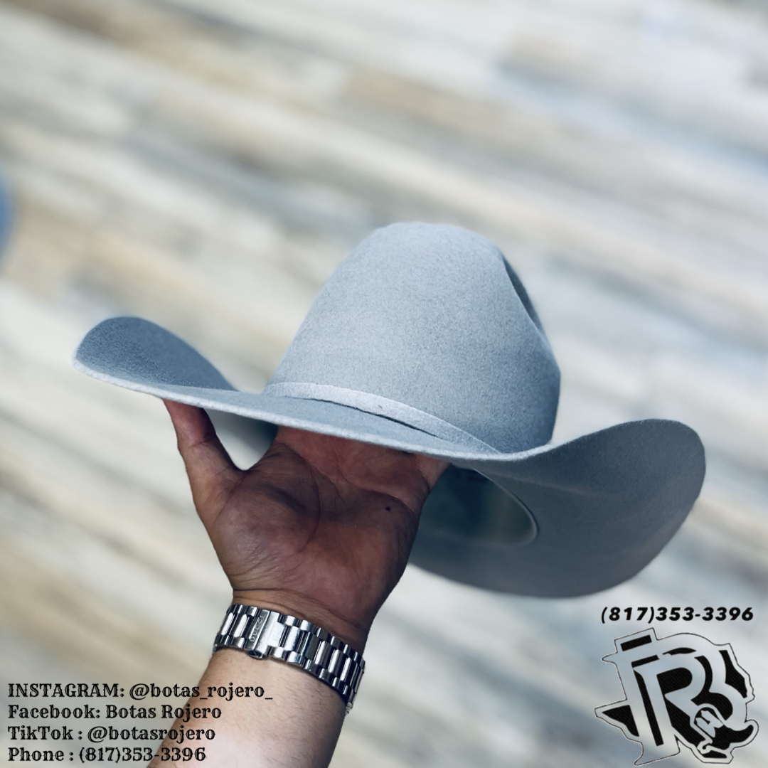 “ Santiago “ | MEN WOOL COWBOY HAT SILVERGREY OPEN CROWN