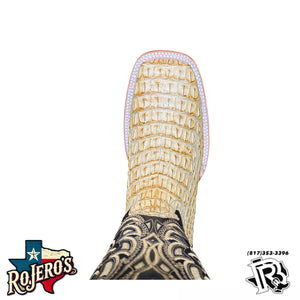 “ Jack  “  | MEN WESTERN ORIGINAL CAIMAN SQUARE TOE BOOTS TAN ARANGO