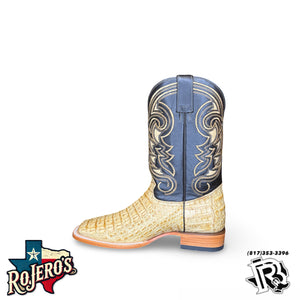 “ Jack  “  | MEN WESTERN ORIGINAL CAIMAN SQUARE TOE BOOTS TAN ARANGO