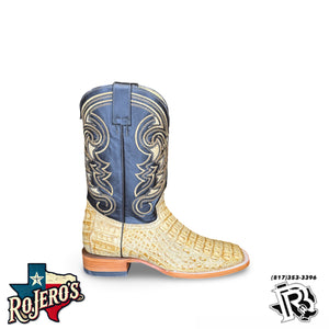 “ Jack  “  | MEN WESTERN ORIGINAL CAIMAN SQUARE TOE BOOTS TAN ARANGO