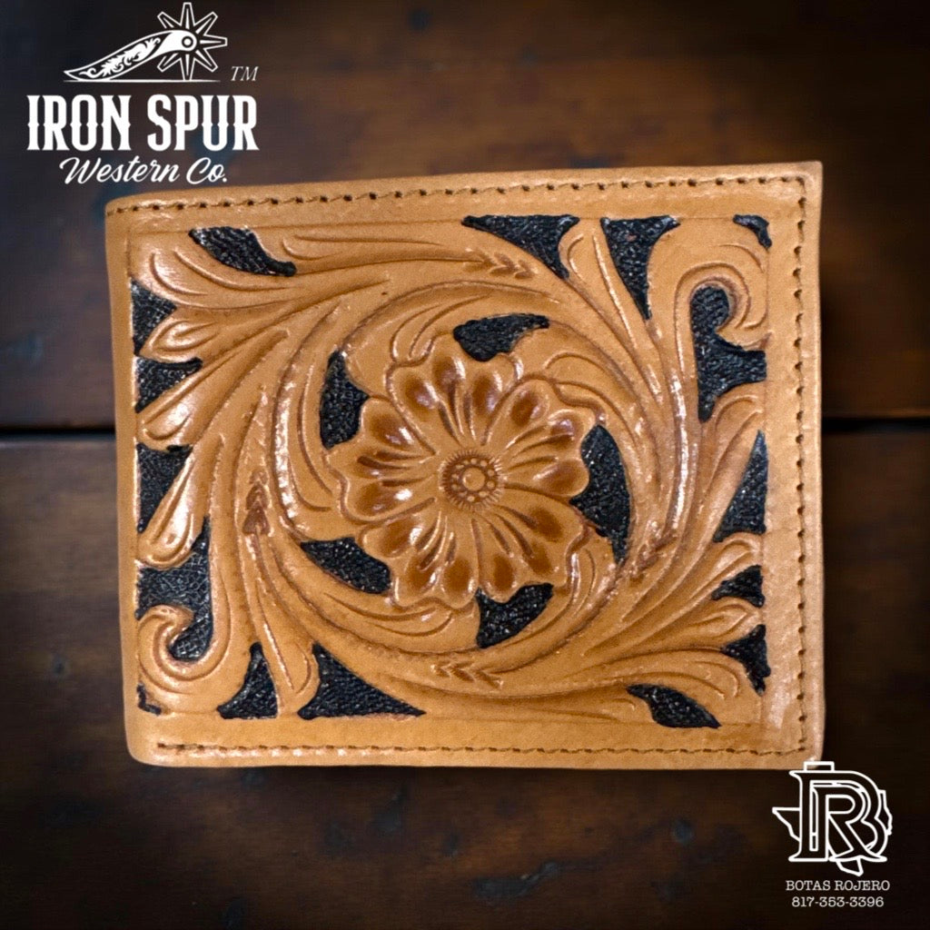 “ ALBERT  “ | IRON SPUR WESTERN CO. MEN BI FOLD WESTERN TOOLED LEATHER WALLET
