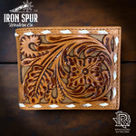 “ ISAI  “ | IRON SPUR WESTERN CO MEN BI FOLD WESTERN TOOLED LEATHER WALLET
