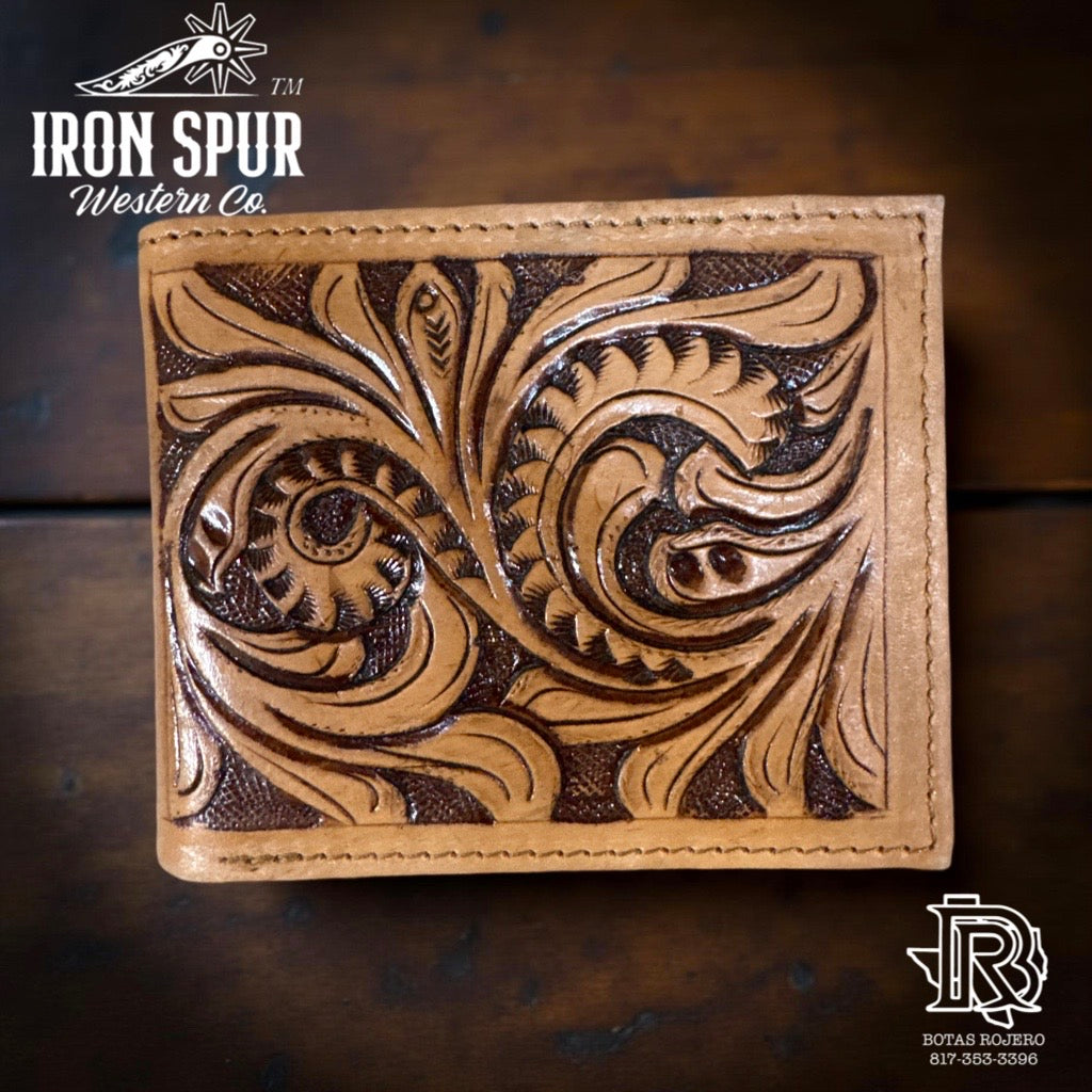 “ JONATHAN  “ |IRON SPUR WESTERN CO BI FOLD TOOLED LEATHER WALLET