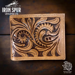 “ JONATHAN  “ |IRON SPUR WESTERN CO BI FOLD TOOLED LEATHER WALLET