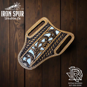 ‘’MARIO’’ | IRON SPUR WESTERN CO.  KNIFE SHEATH WESTERN TOOLED LEATHER