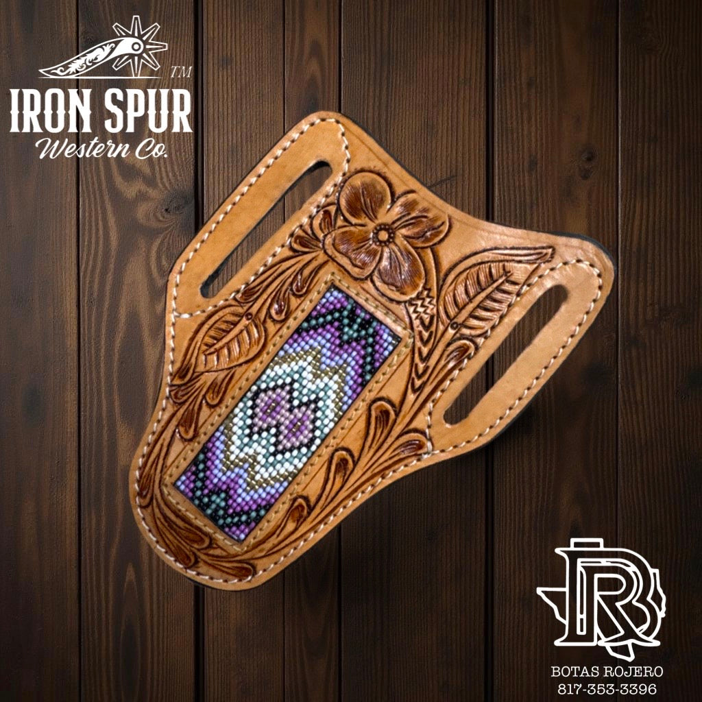 “ CHRIS “ | MEN KNIFE SHEATH TOOLED LEATHER BEADED