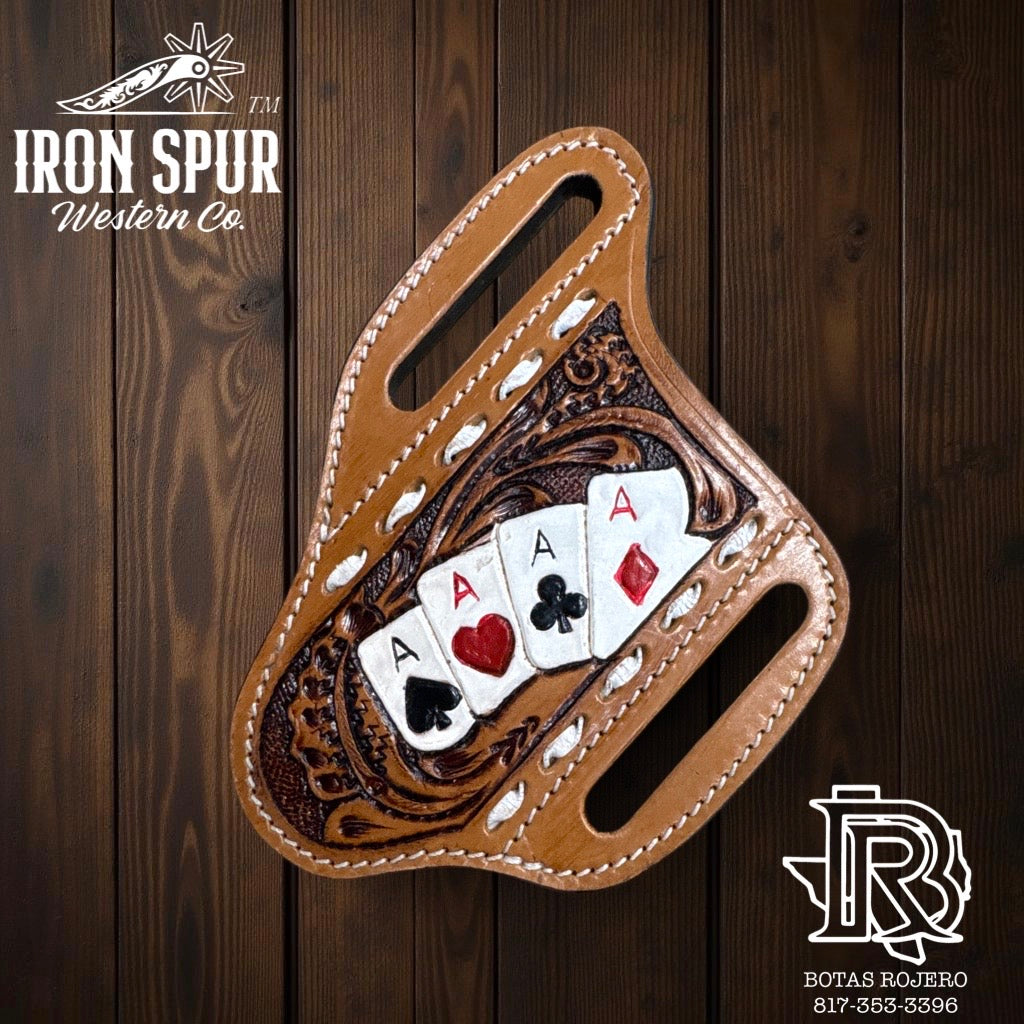 ‘’ALI’’ | IRON SPUR WESTERN CO.  KNIFE SHEATH WESTERN TOOLED LEATHER