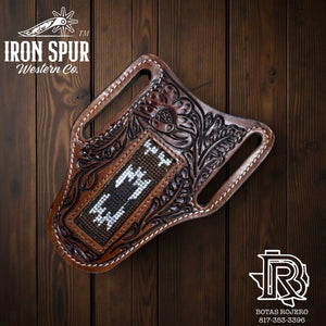 ‘’SIERRA’’ |IRON SPUR WESTERN CO.  KNIFE SHEATH WESTERN TOOLED LEATHER