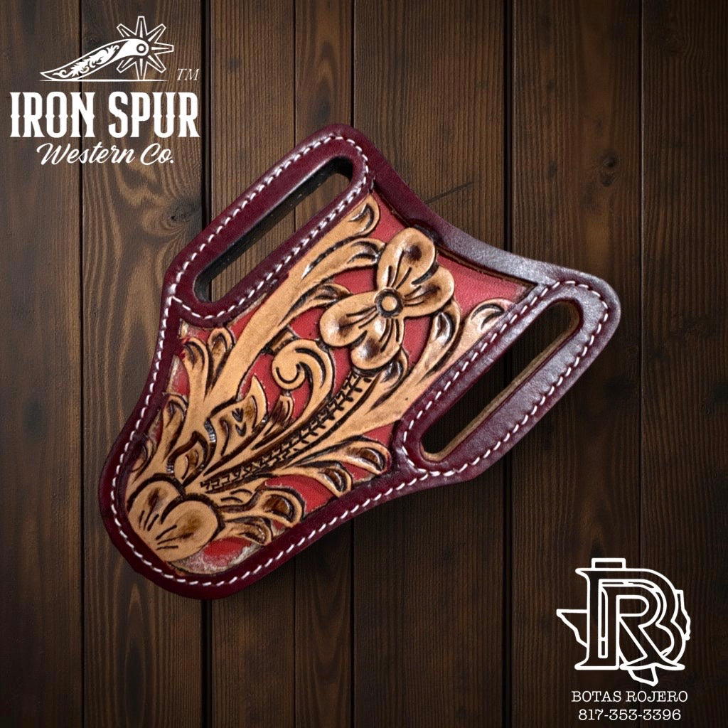 ‘’FLINT’’ | IRON SPUR WESTERN CO.  KNIFE SHEATH WESTERN TOOLED LEATHER