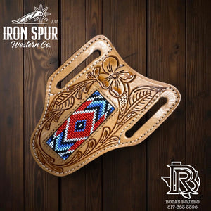 “ JOSEPH “ | MEN KNIFE SHEATH TOOLED LEATHER BEADED