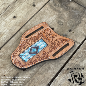 “ Fabian “ | MEN WESTERN KNIFE SHEATH LIGHT BLUE
