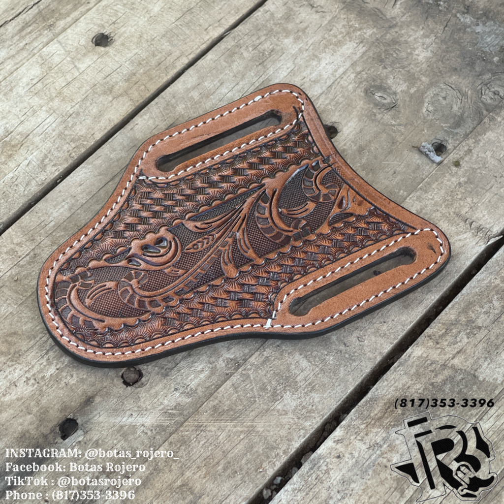 ‘’CHRIS’’ IRON SPUR WESTERN CO.  KNIFE SHEATH WESTERN TOOLED LEATHER
