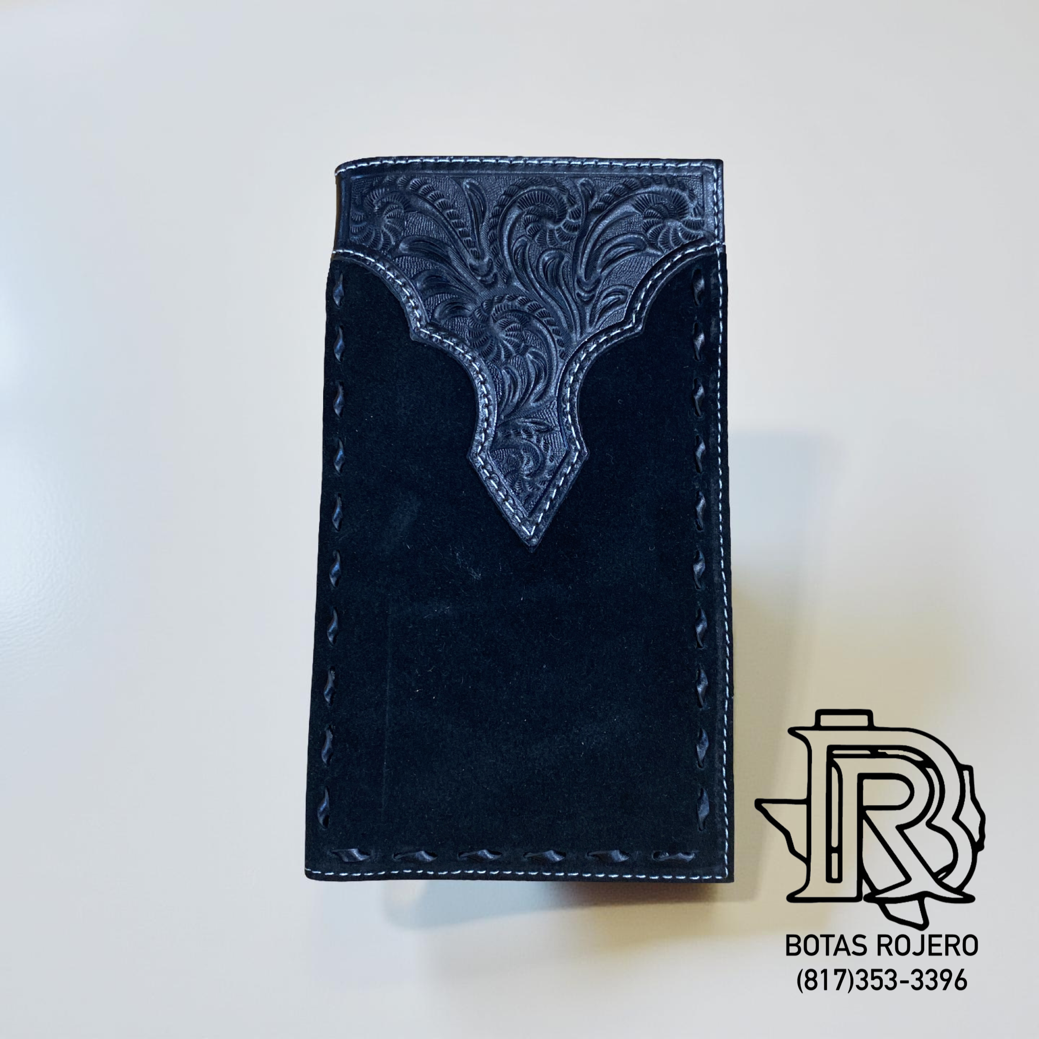 Nocona Western Wallet Mens Roughout Buck Lace Rodeo Black