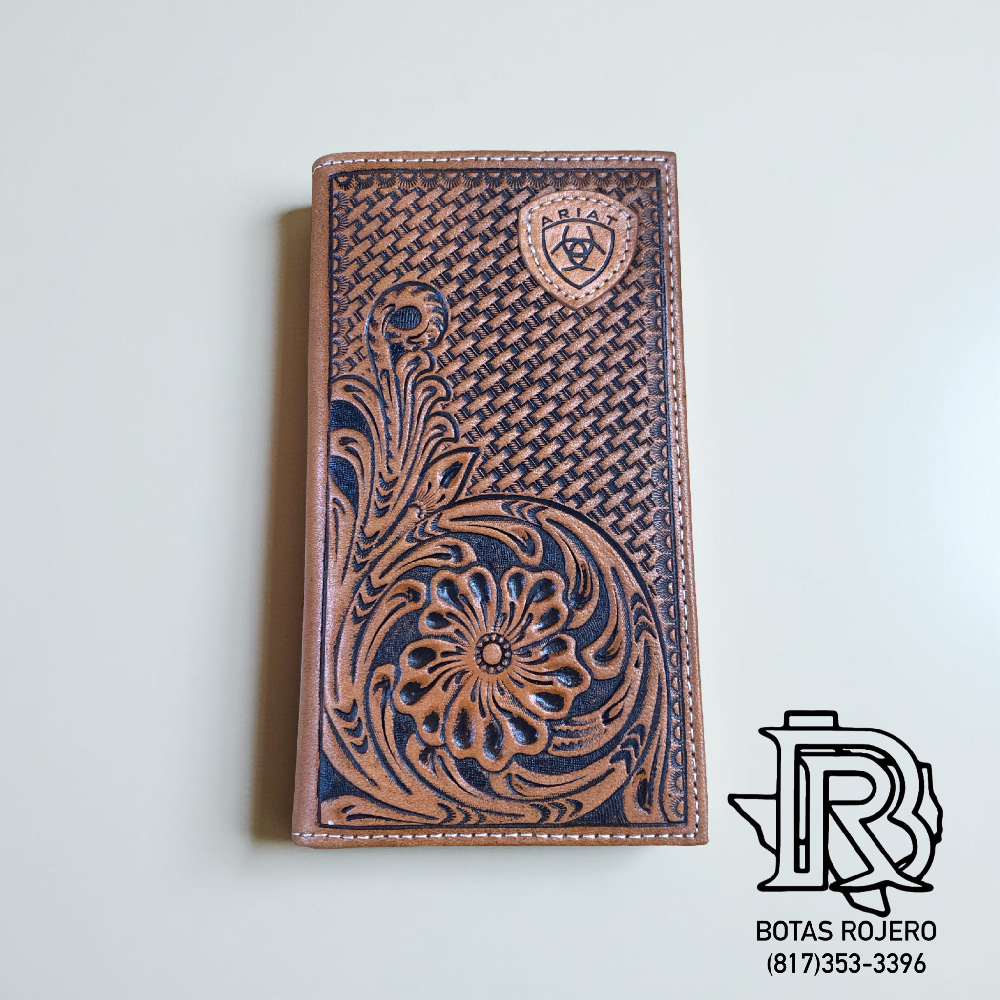 ARIAT RODEO BASKET WEAVE FLOWER EMBOSSING LOGO TAN