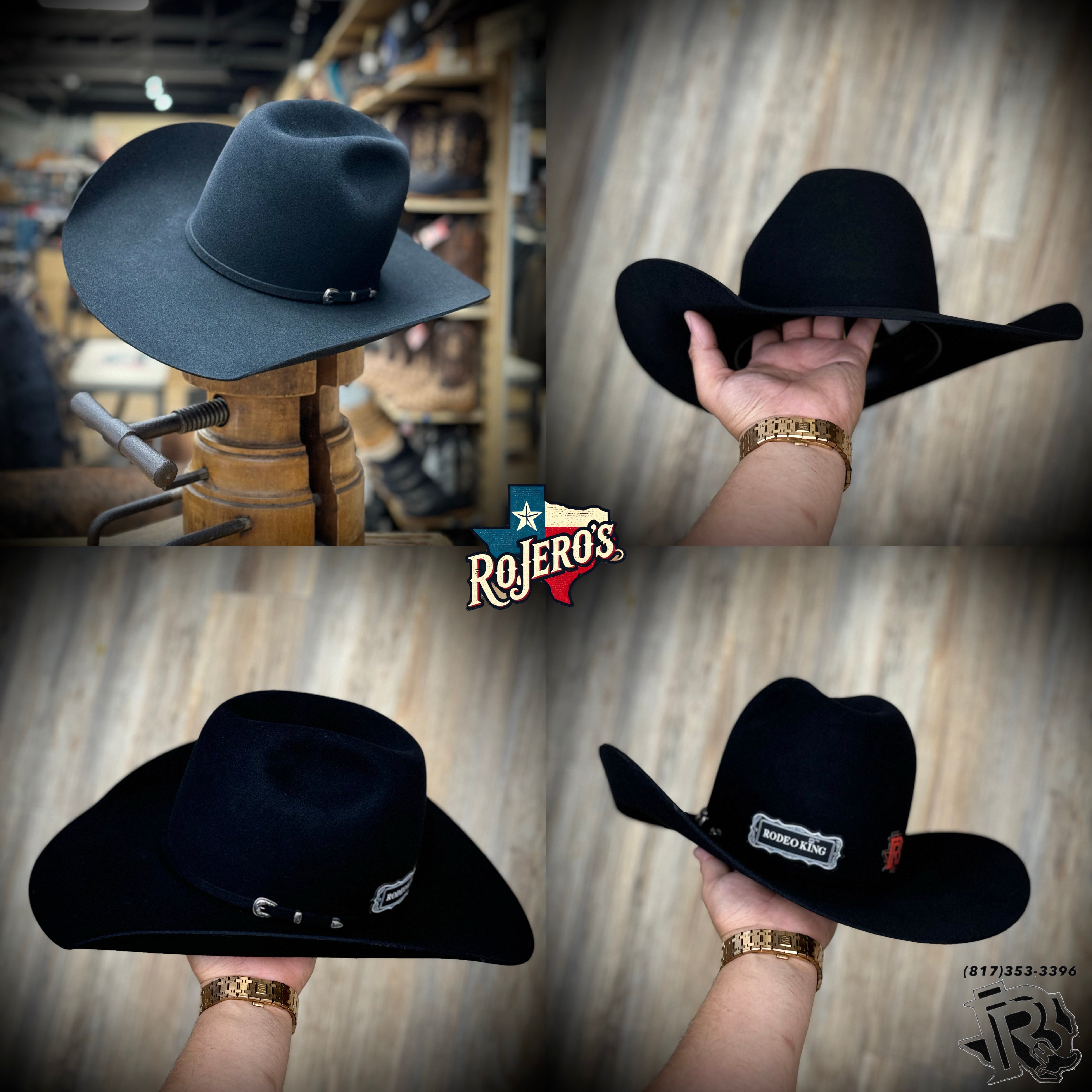7X BLACK | RODEO KING FELT COWBOY HAT