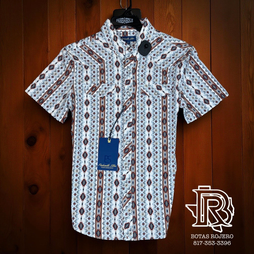 Mens Panhandle short sleeve Blue 2 Pkt Snap Shirt | TMN3S05715