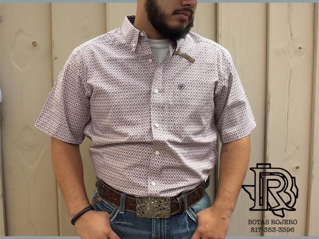 Ariat Men’s Wrinkle Free Rafael Classic Fit Button Down Short Sleeve Shirt | 10059001