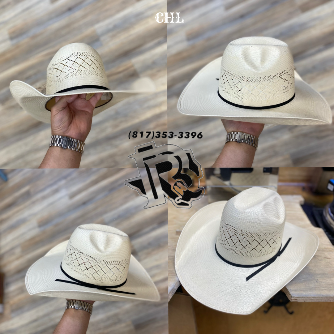 “ DOUBLE DIAMOND “ | COWBOY WESTERN STRAW HAT IVORY RODEO KING 4 1/4” brim