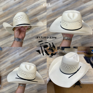 “ DOUBLE DIAMOND “ | COWBOY WESTERN STRAW HAT IVORY RODEO KING 4 1/4” brim