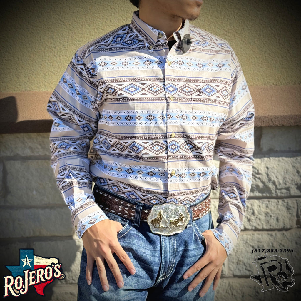 MENS ARIAT CORY BROWN LONG SLEEVE SHIRT |10054089