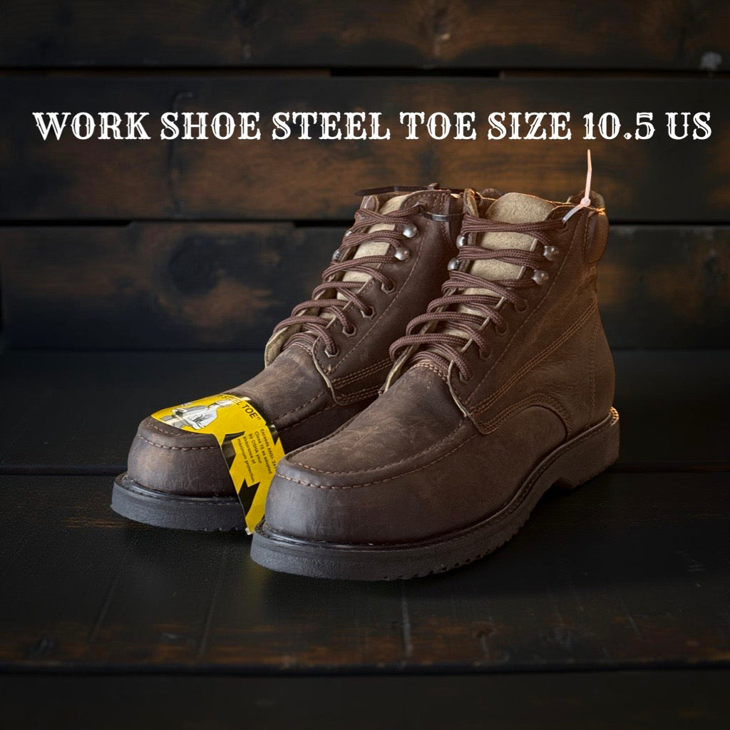ANGUS SAFETY STEEL TOE WORK BOOTS SIZE 10.5 US