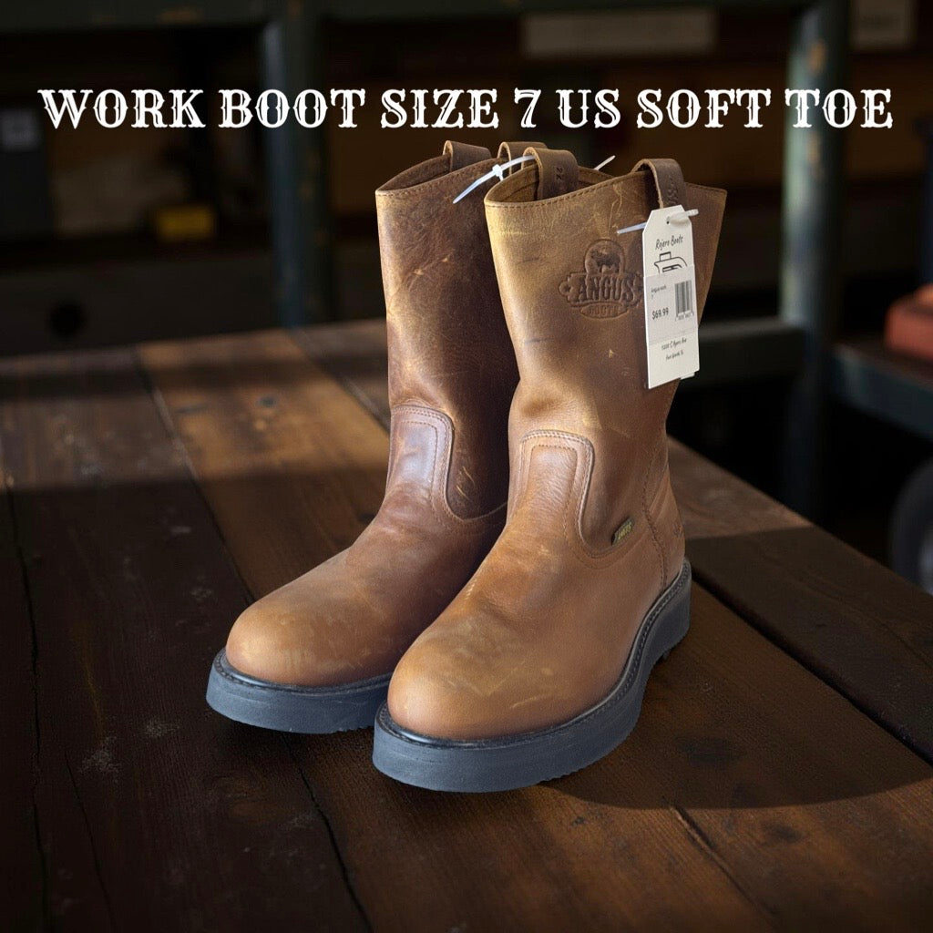Angus work boots light brown SOFT TOE SIZE 7 US