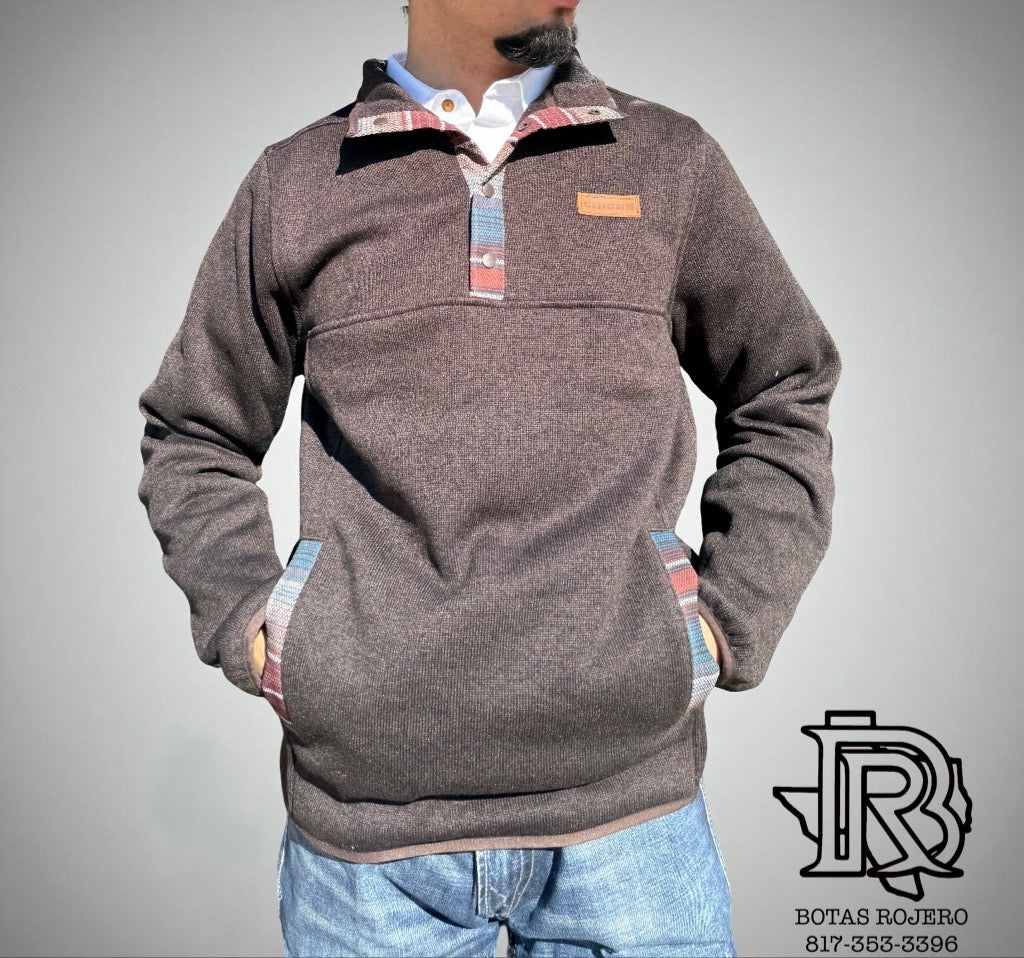 CINCH MEN'S BROWN PULLOVER SWEATER |MWK1534007