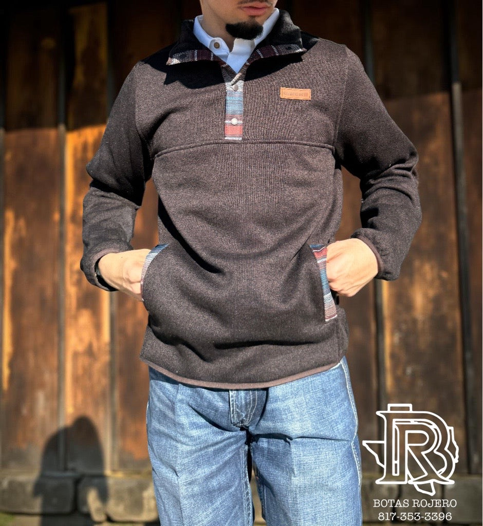 CINCH MEN'S BROWN PULLOVER SWEATER |MWK1534007