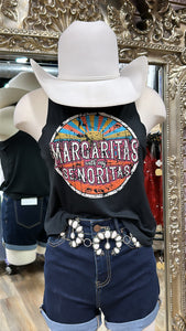 Womens Margarita tank black rock & roll | RRWT20R16J