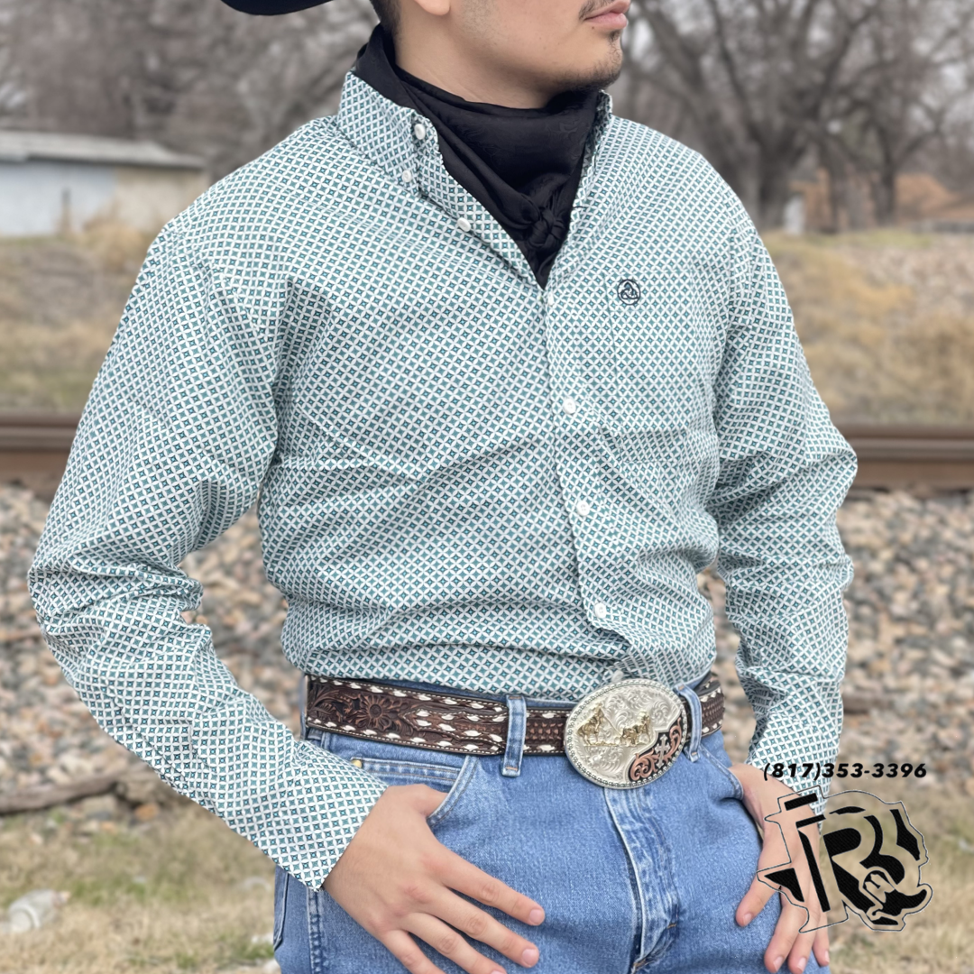 ‘’ETHAN’’| MENS TURQUOISE WESTERN  SHIRT`