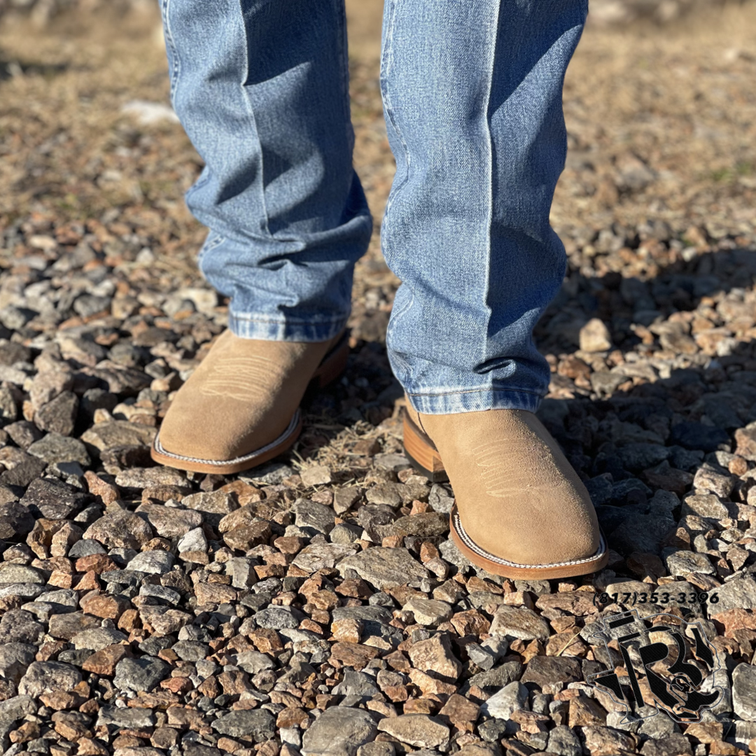 “ Edwardo “ CAMELL ROUGH OUT BOOTS SQUARE TOE - Main Image