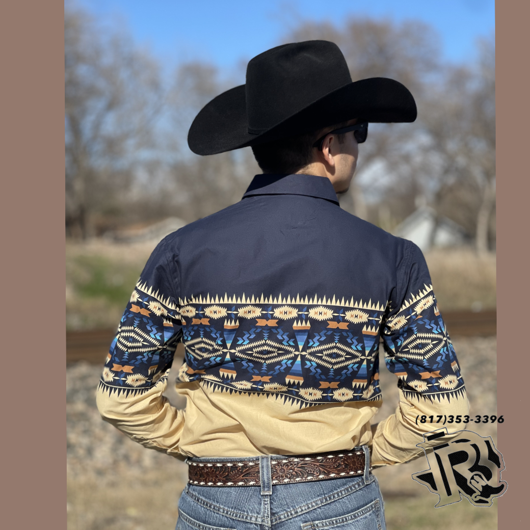 MENS long sleeve border shirt navy | PHMSOSR14I