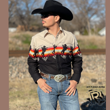 Load image into Gallery viewer, Panhandle Men&#39;s Bucking Bronco Western Black Shirt | SMN2S02644