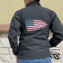 Load image into Gallery viewer, “ Gabriel “ |  MEN&#39;S ARIAT USA FLAG GREY SOFTSHELL OUTERWEAR  10041439