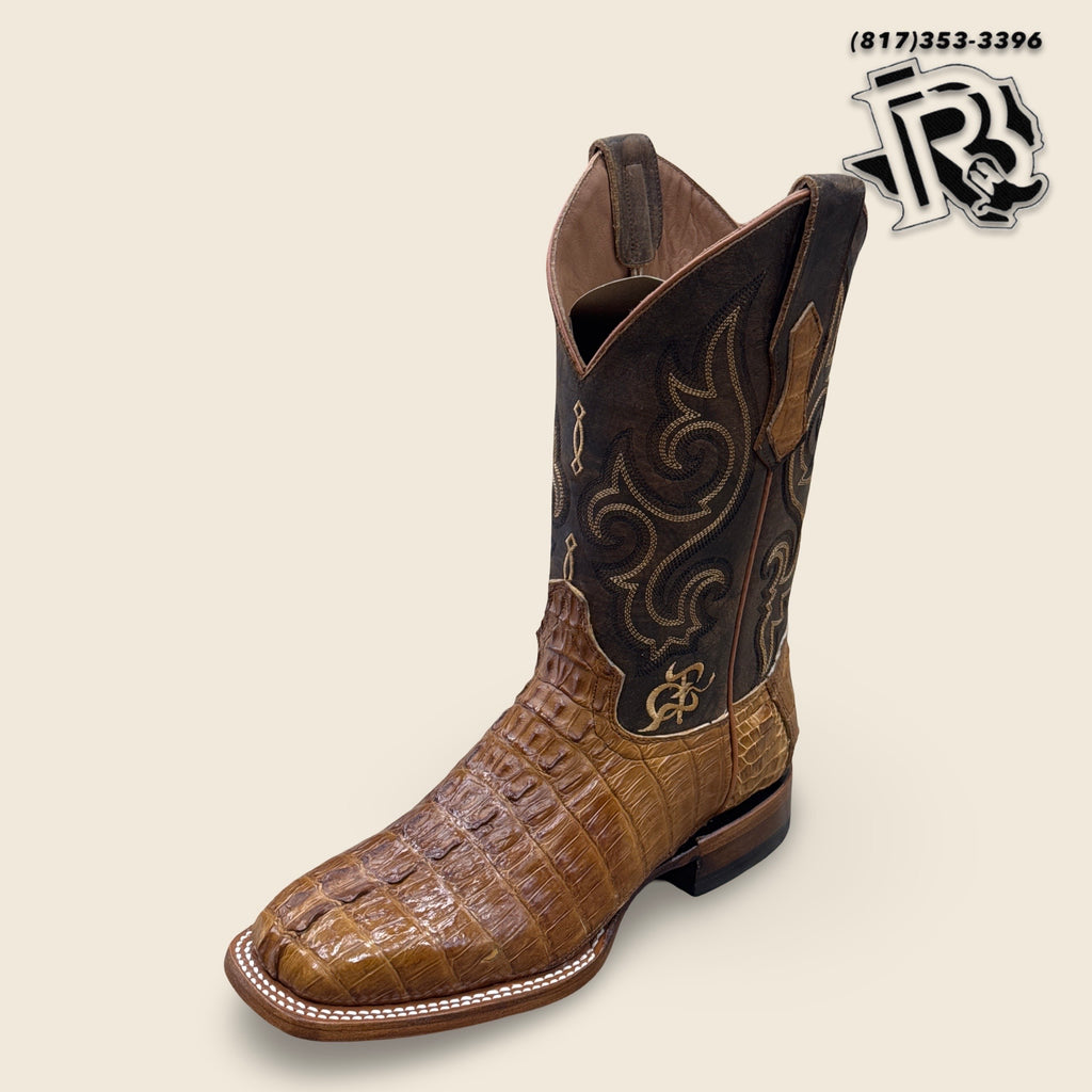 ‘’JONES’’ CAIMAN TAN ROUND TOE WESTERN WERE BOOTS |PRO5824