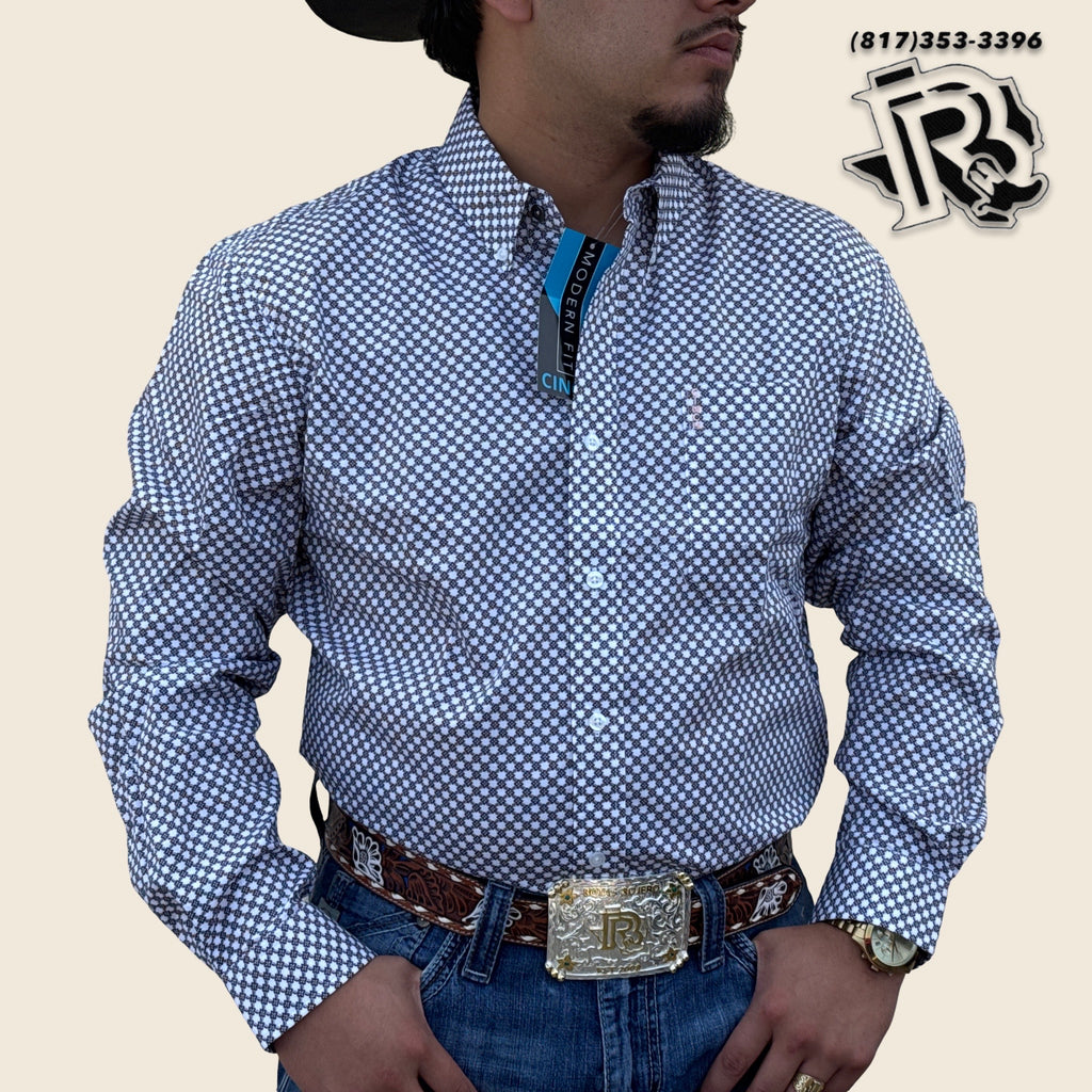 CINCH MENS WHITE MODERN LONG SLEEVE SHIRT | MTW1347129