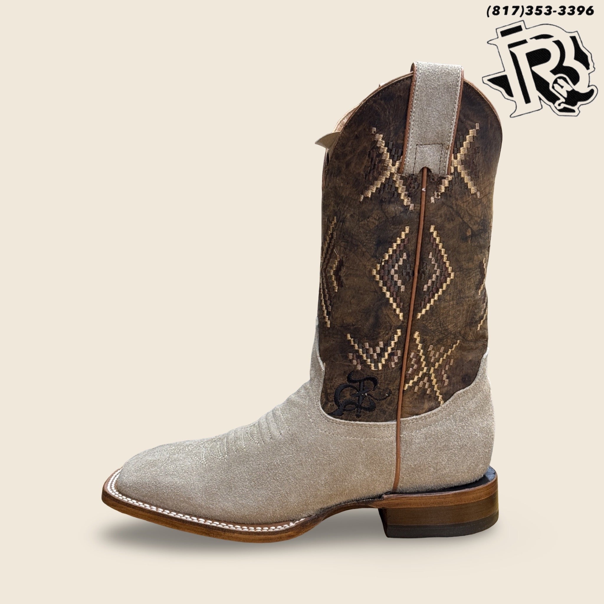 ‘’OLIVER’’ AMERICAN PRO BULL BONE  ROUGH OUT  BOOTS |THR217