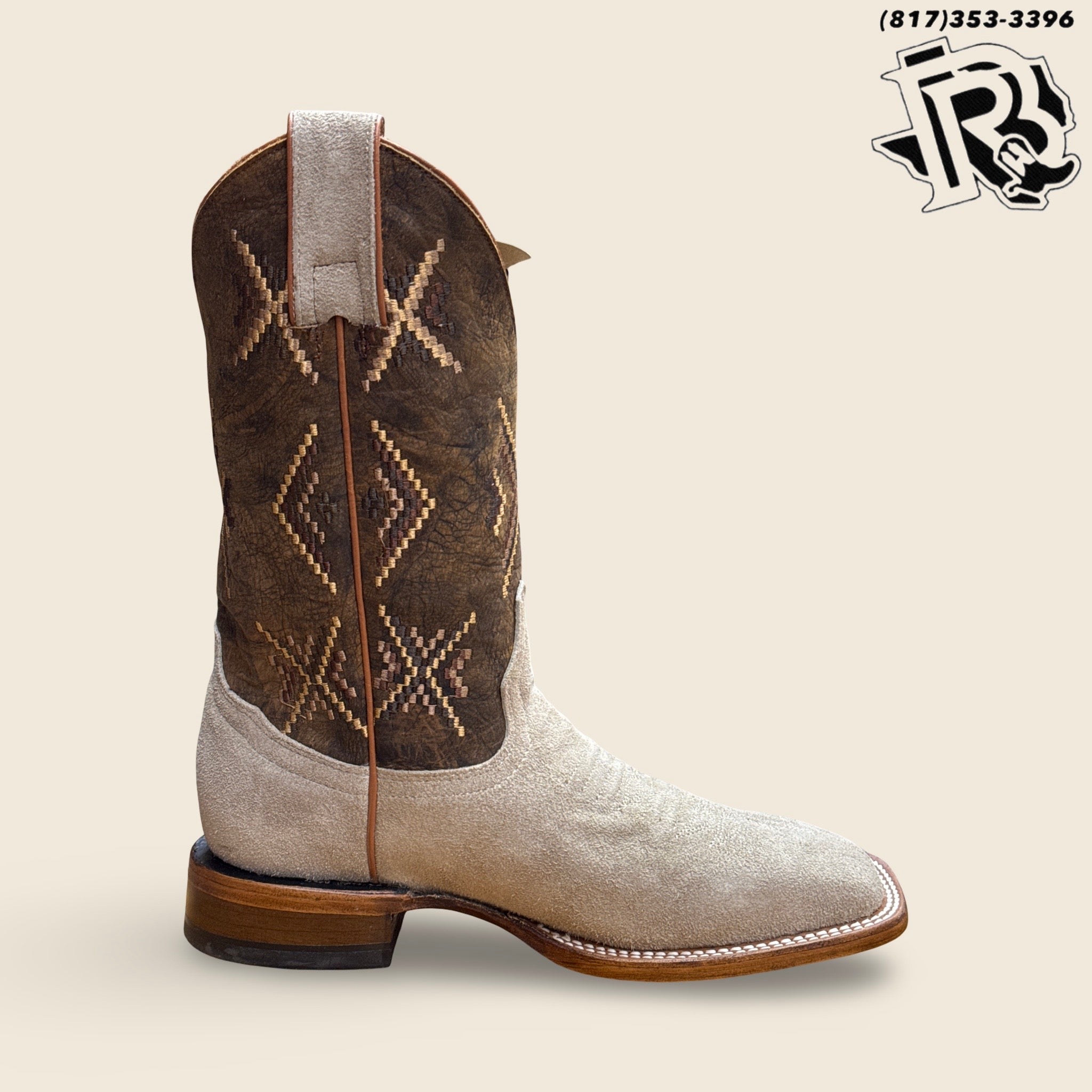 ‘’OLIVER’’ AMERICAN PRO BULL BONE  ROUGH OUT  BOOTS |THR217